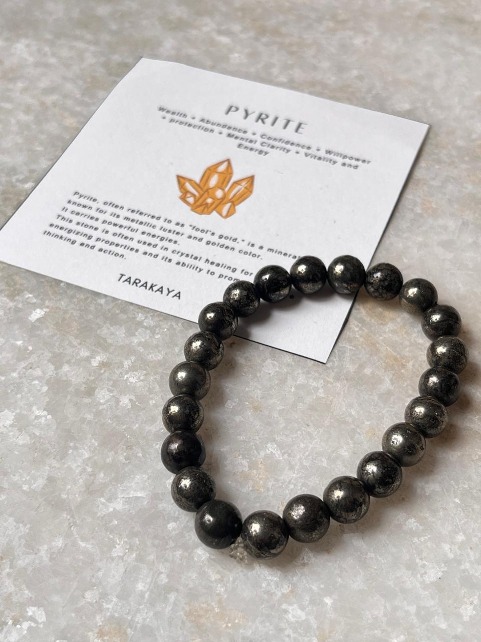 Natural Pyrite Crystal Bracelet for Wealth and Confidence
