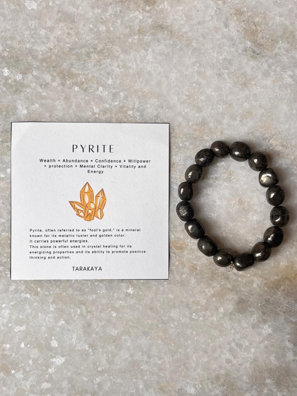 Pyrite Tumble Natural Crystal Bracelet 10MM