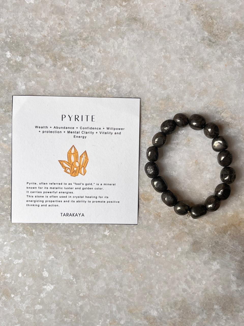 Pyrite Tumble Natural Crystal Bracelet 10MM