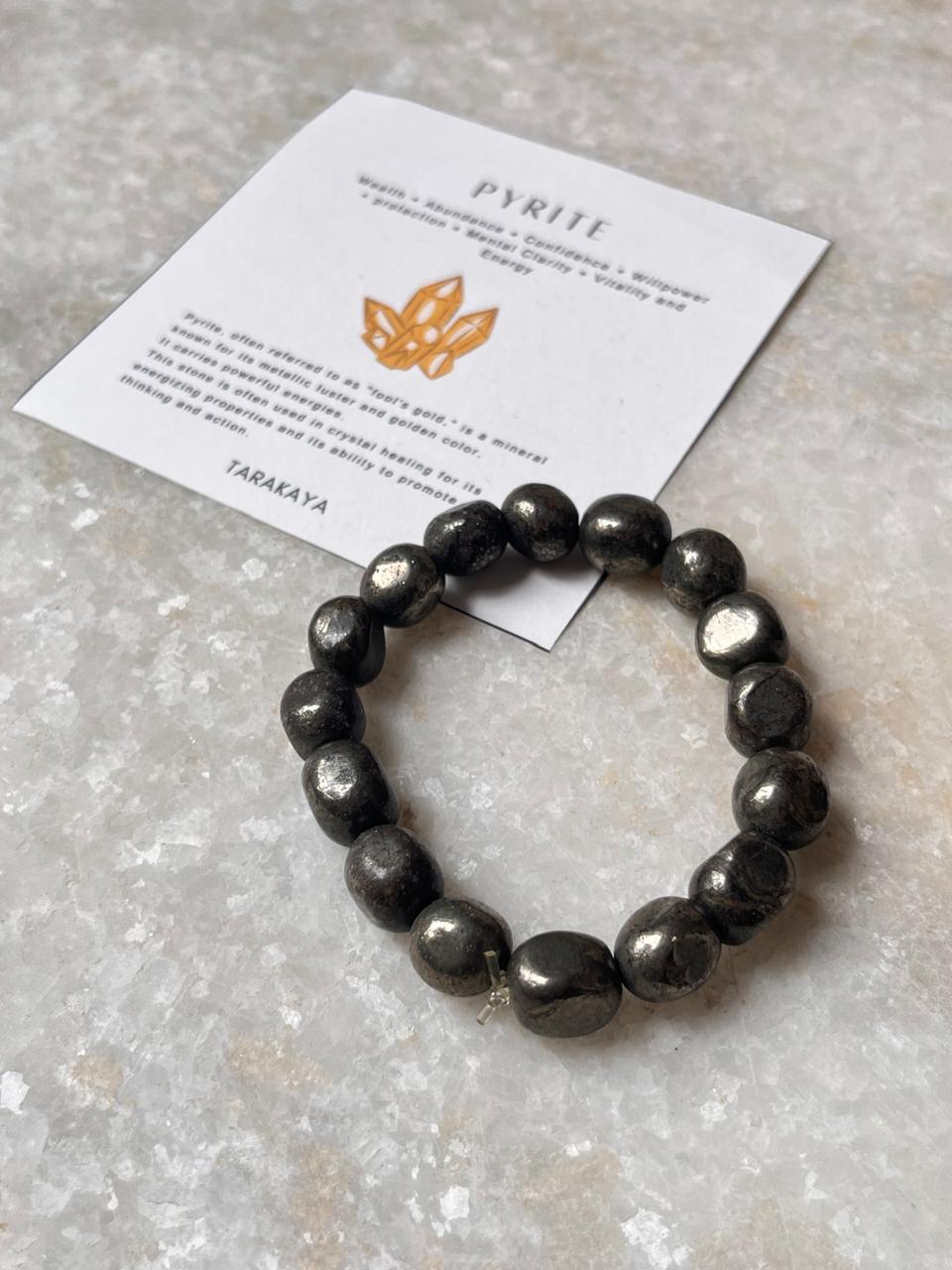 Pyrite Tumble Natural Crystal Bracelet 10MM