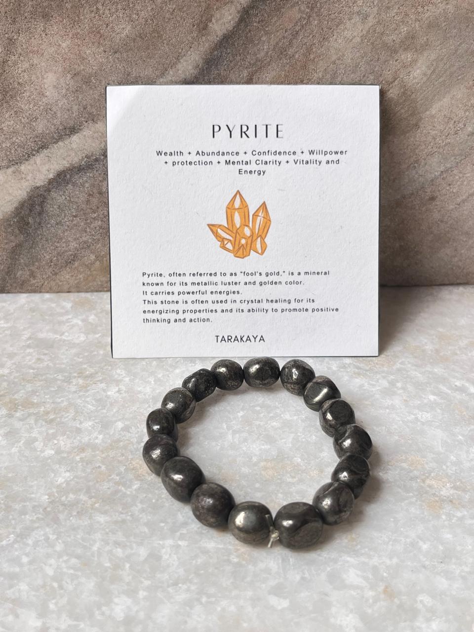 Pyrite Tumble Natural Crystal Bracelet 10MM