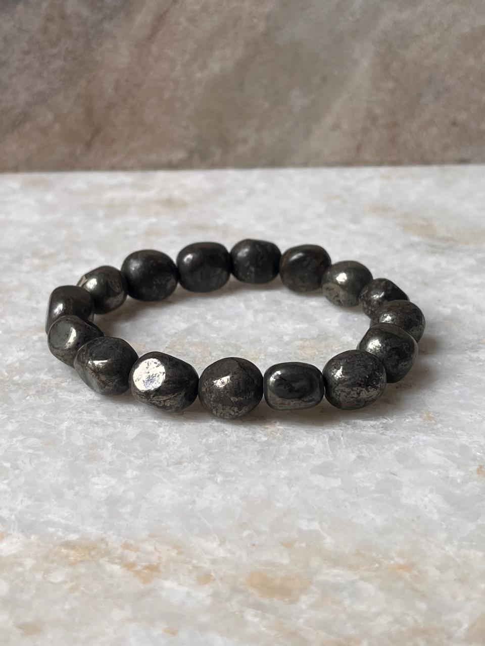 Pyrite Tumble Natural Crystal Bracelet 10MM