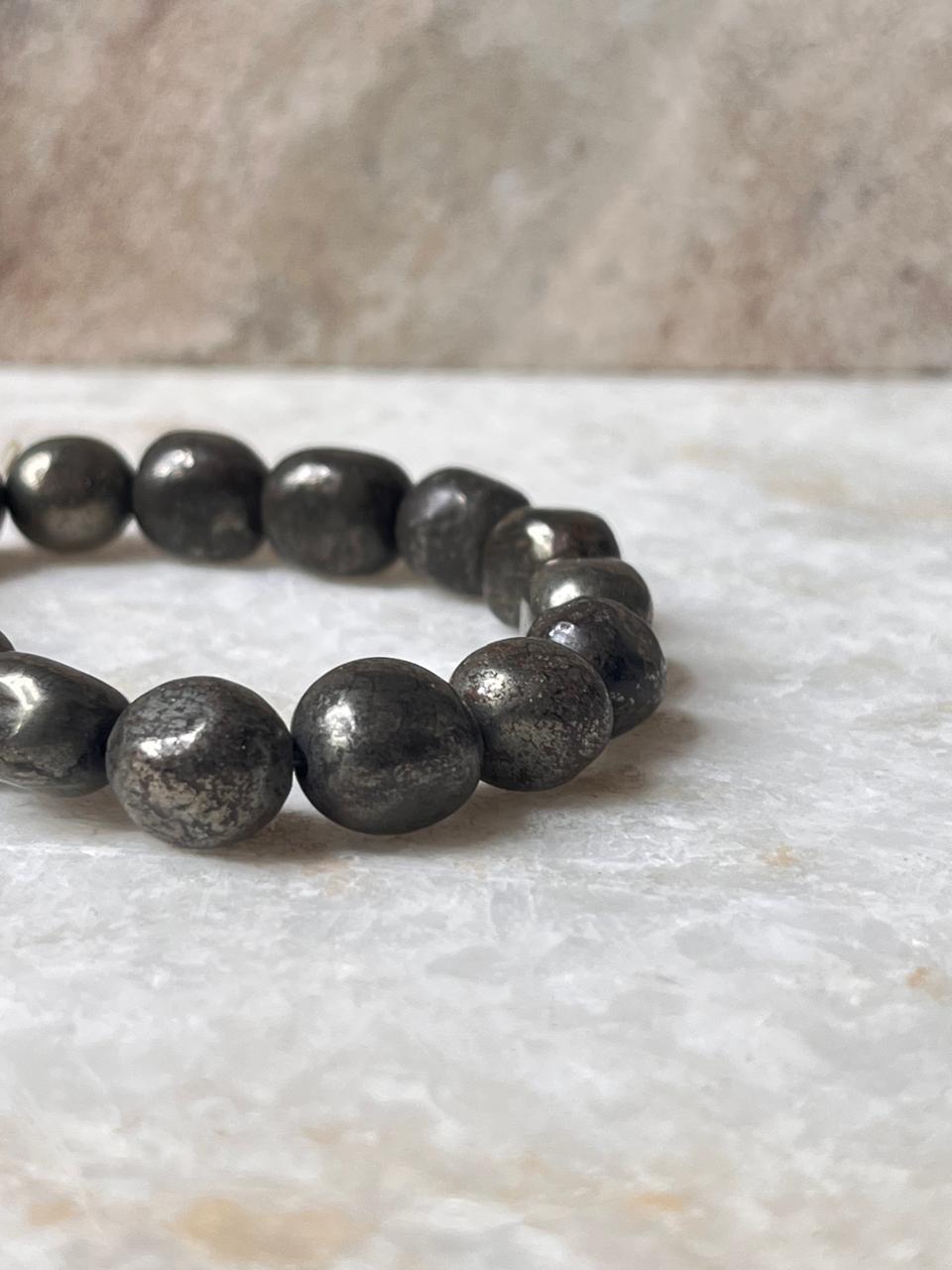 Pyrite Tumble Natural Crystal Bracelet 10MM