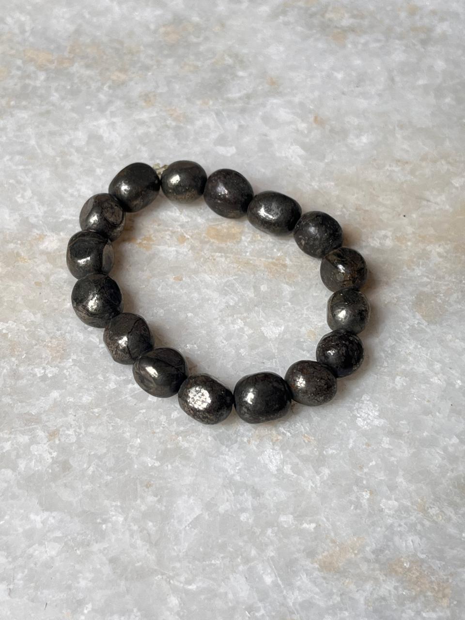 Pyrite Tumble Natural Crystal Bracelet 10MM