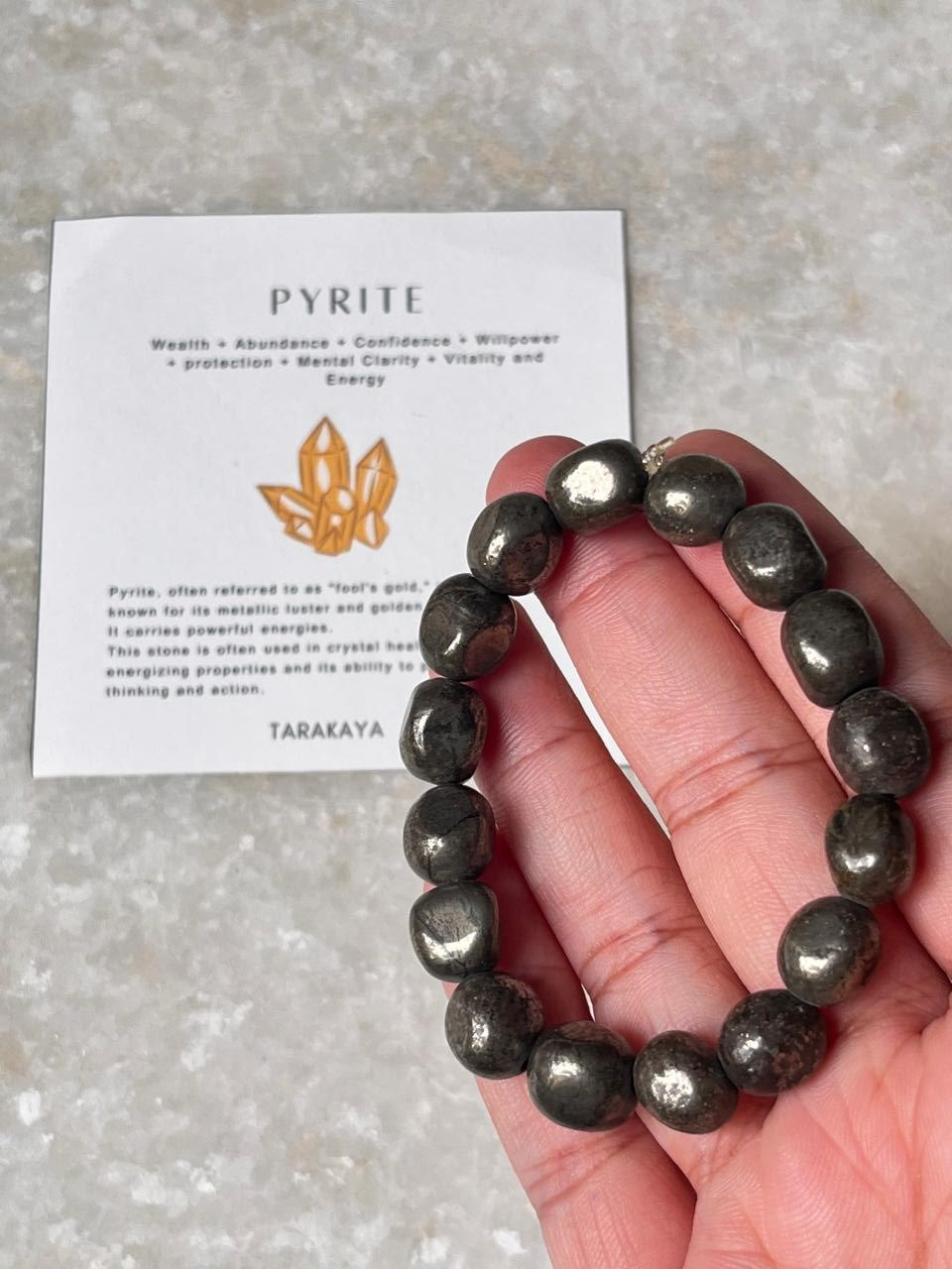 Pyrite Tumble Natural Crystal Bracelet 10MM
