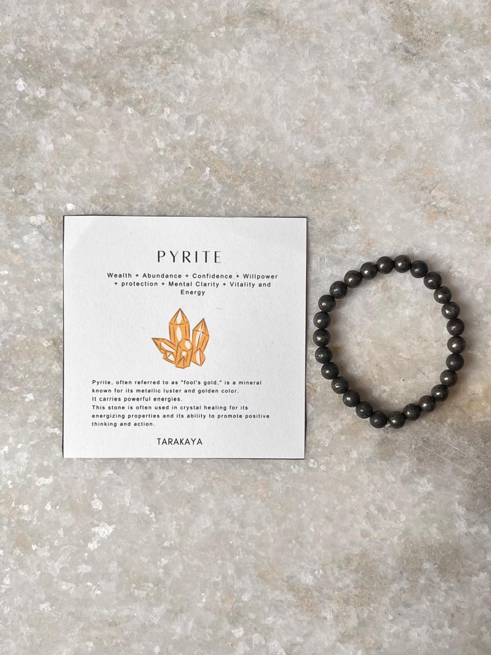 Pyrite 6MM Natural Crystal Bracelet