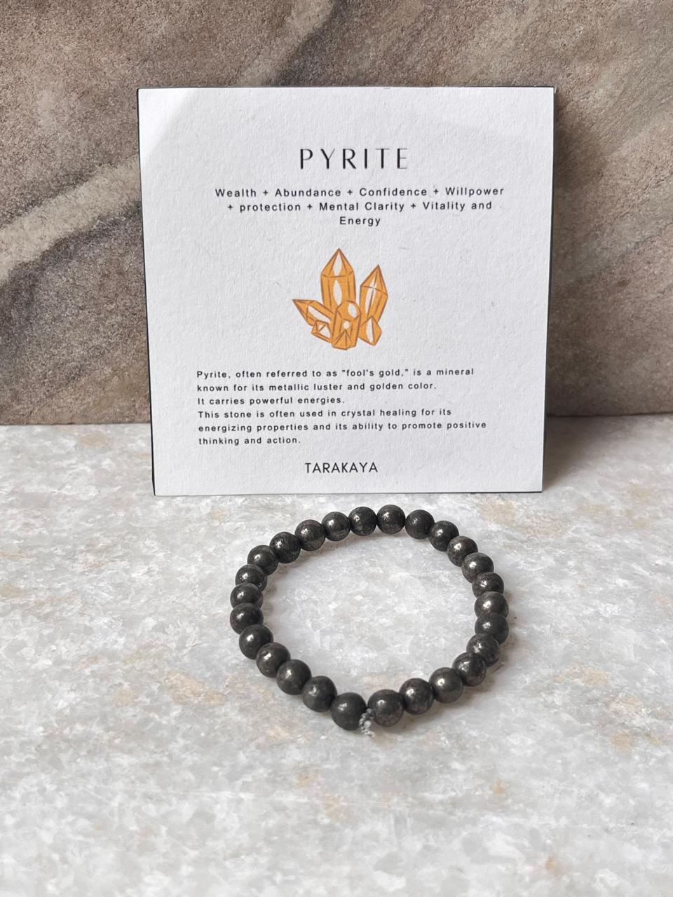 Pyrite 6MM Natural Crystal Bracelet