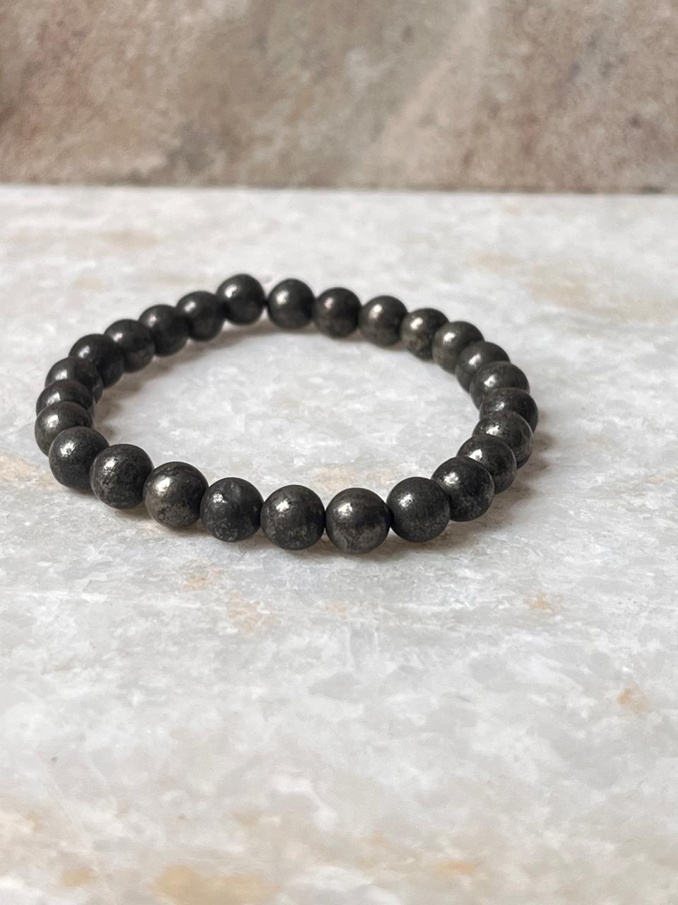 Pyrite 6MM Natural Crystal Bracelet