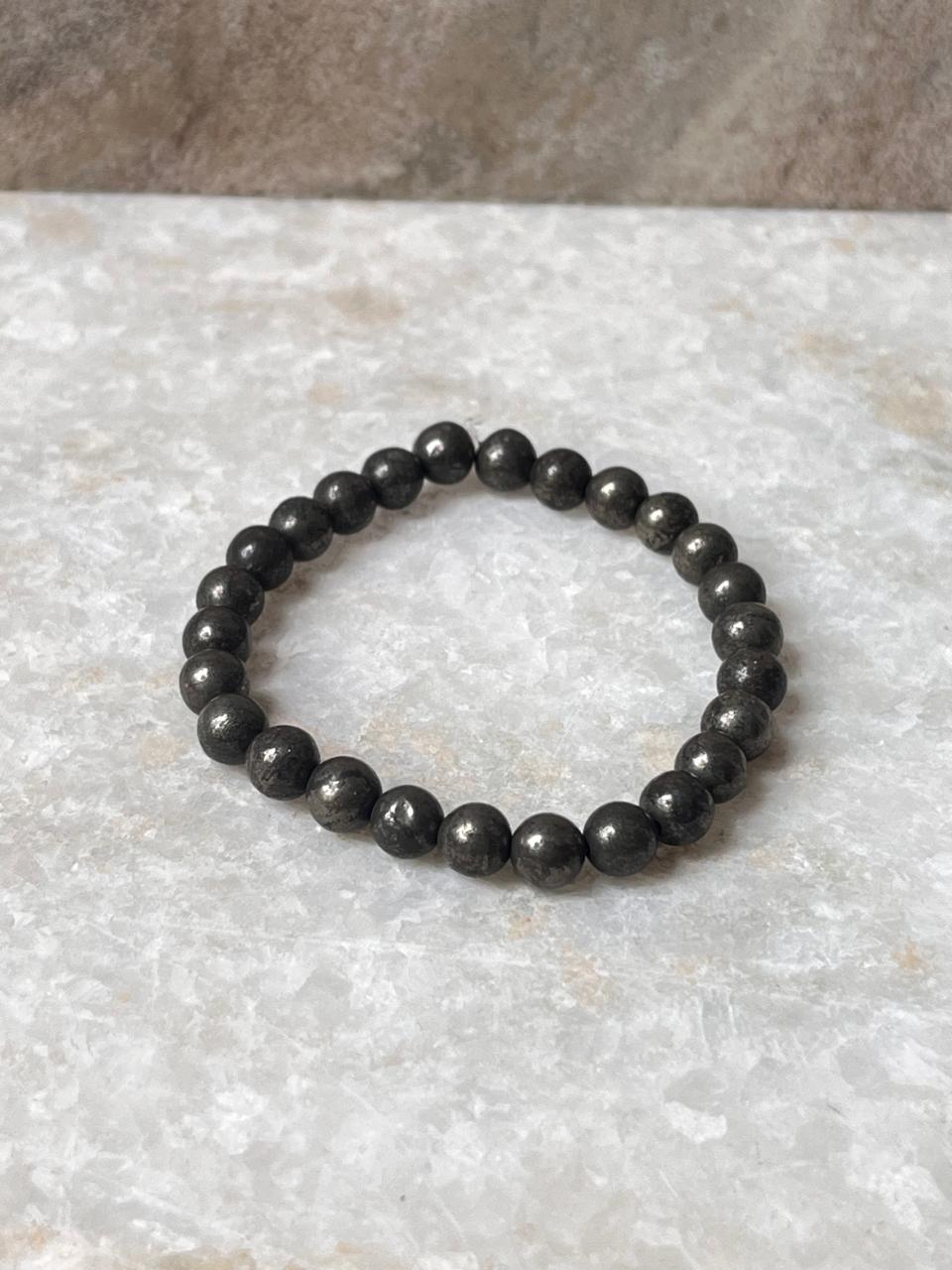 Pyrite 6MM Natural Crystal Bracelet