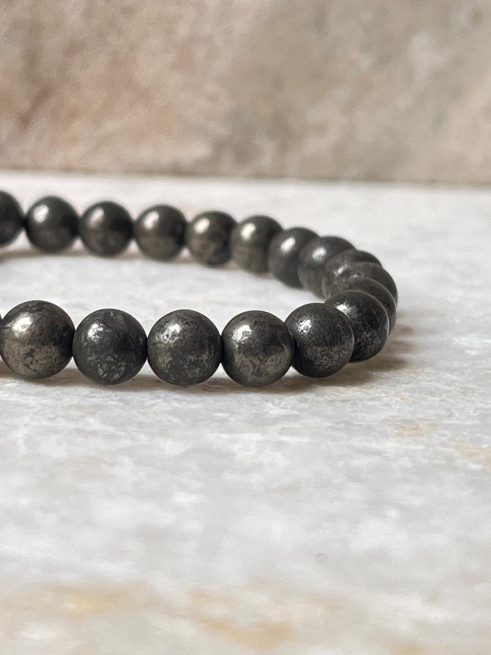 Pyrite 6MM Natural Crystal Bracelet