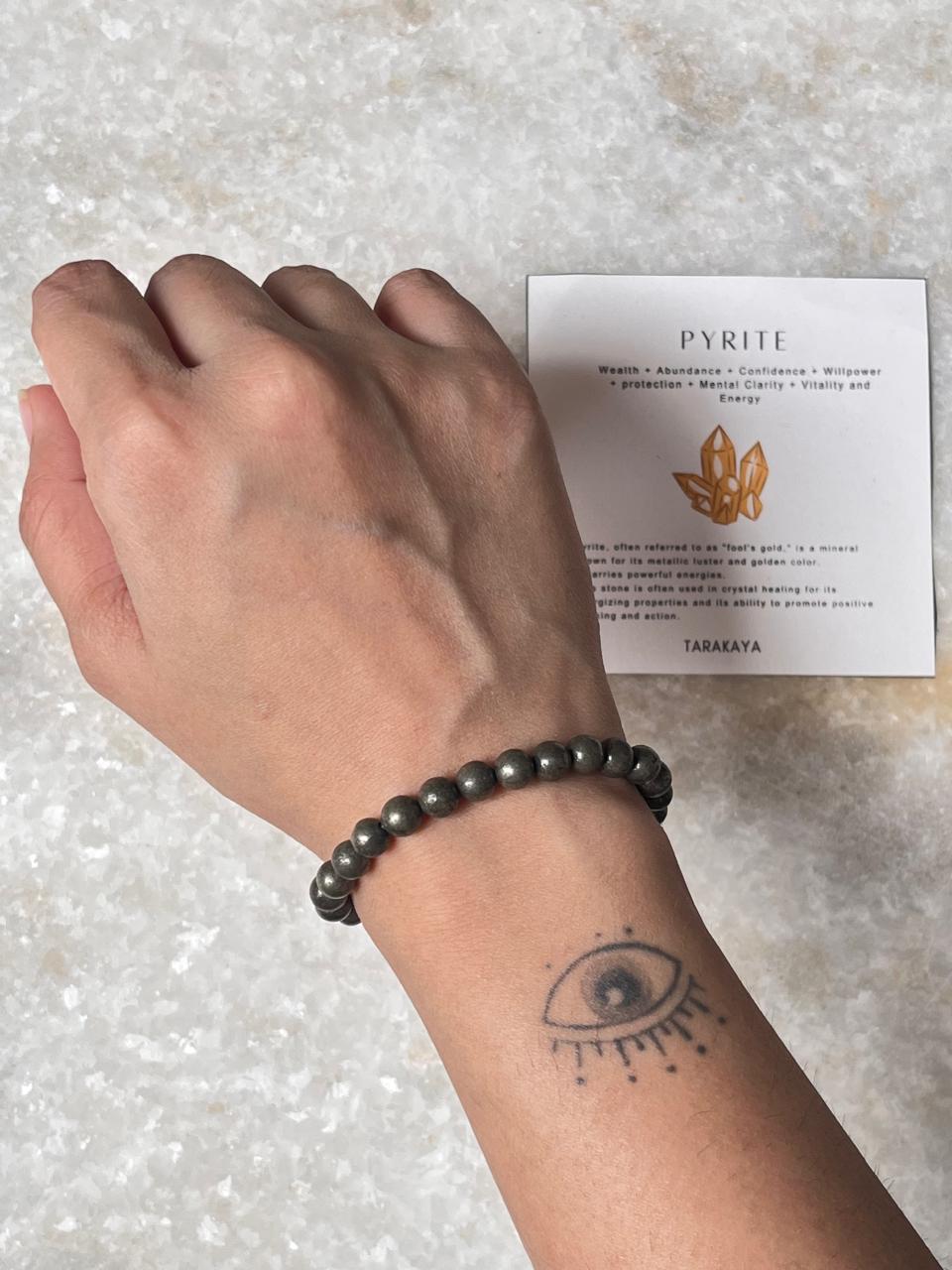 Pyrite 6MM Natural Crystal Bracelet