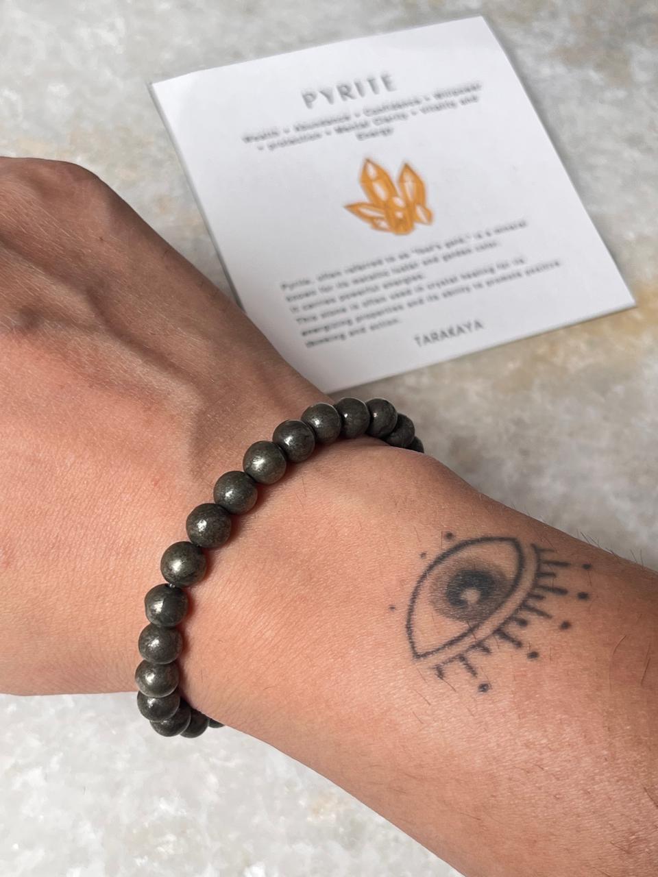 Pyrite 6MM Natural Crystal Bracelet
