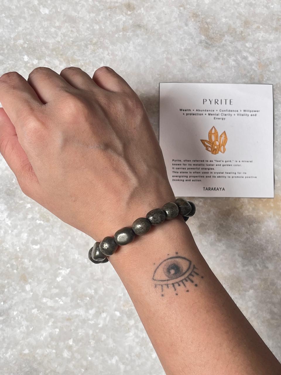 Pyrite Tumble Natural Crystal Bracelet 10MM