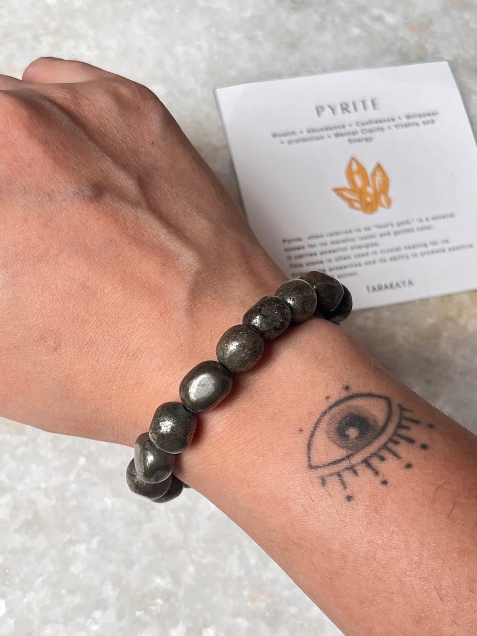 Pyrite Tumble Natural Crystal Bracelet 10MM