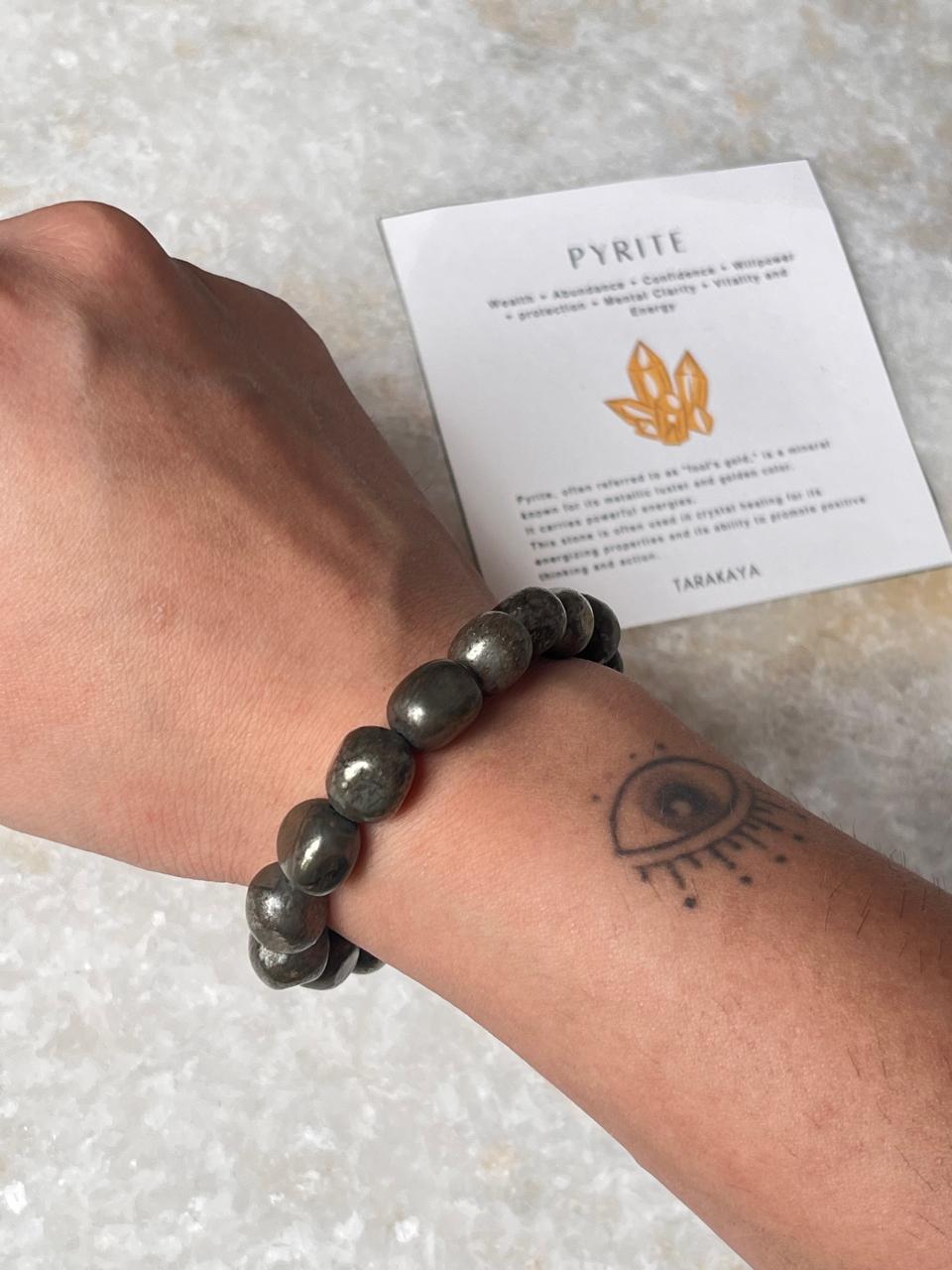 Pyrite Tumble Natural Crystal Bracelet 10MM