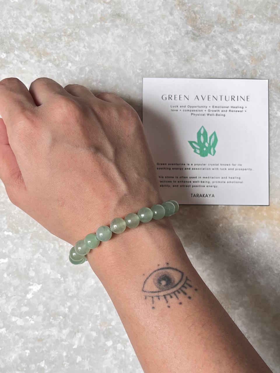 Handmade Green Aventurine Crystal Bracelet 8MM Beads