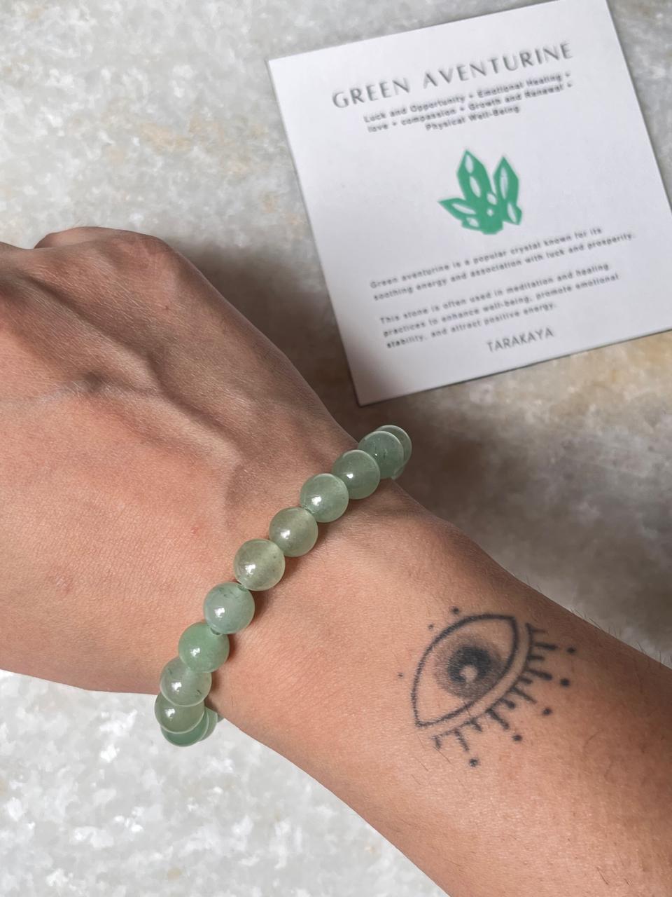 Polished Green Aventurine Beaded Bracelet 8MM