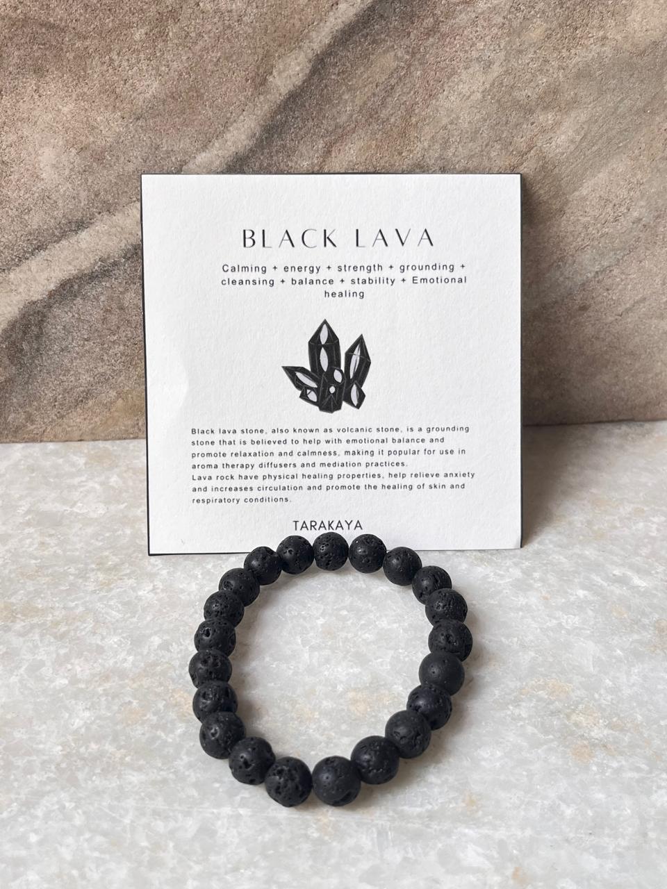 8mm black lava grounding bracelet for energy balance