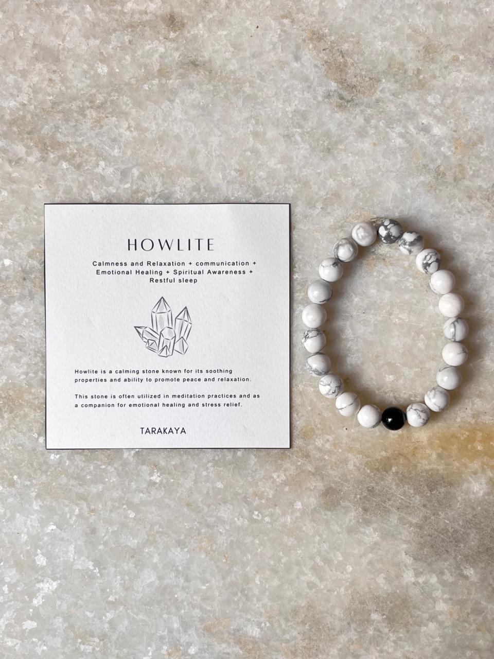 Couple Howlite / Black Tourmaline 8mm Natural Crystal Bracelet