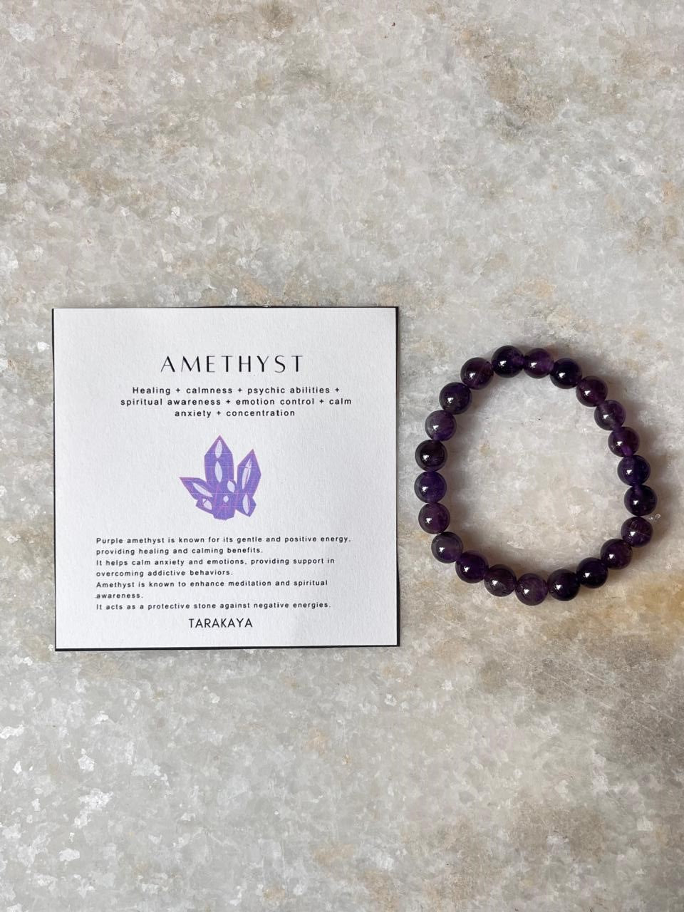 Purple amethyst crystal bracelet for calm and focus
