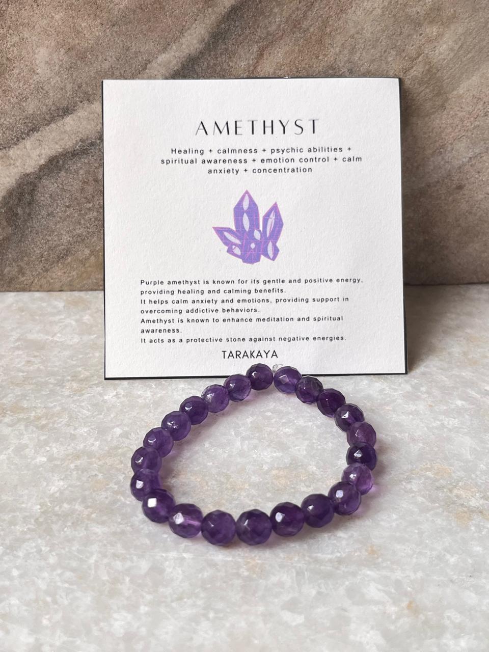 Luxury amethyst diamond cut crystal bracelet 8MM