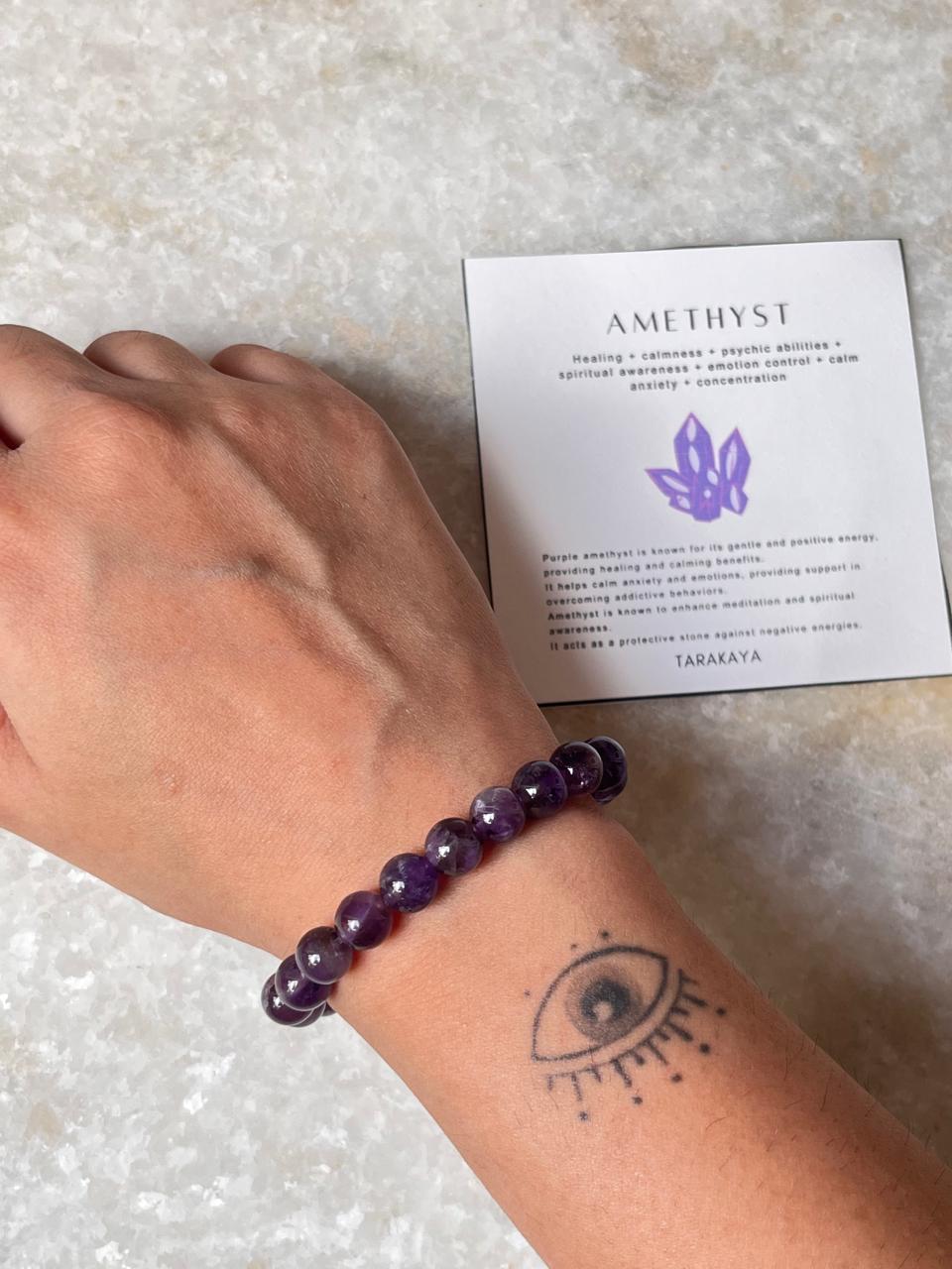 Amethyst crystal bracelet 8mm beads