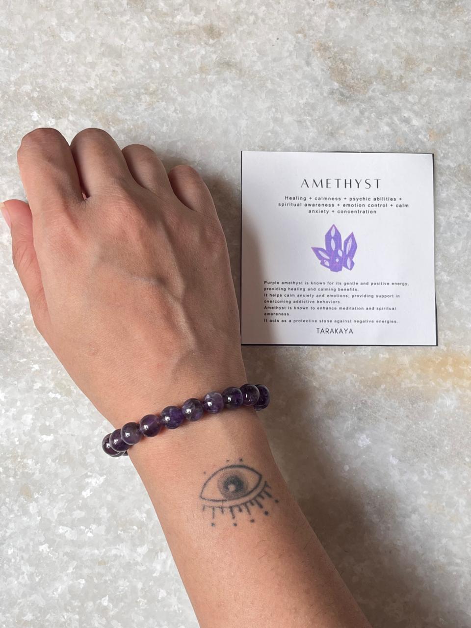 Natural amethyst beaded bracelet for spiritual healing