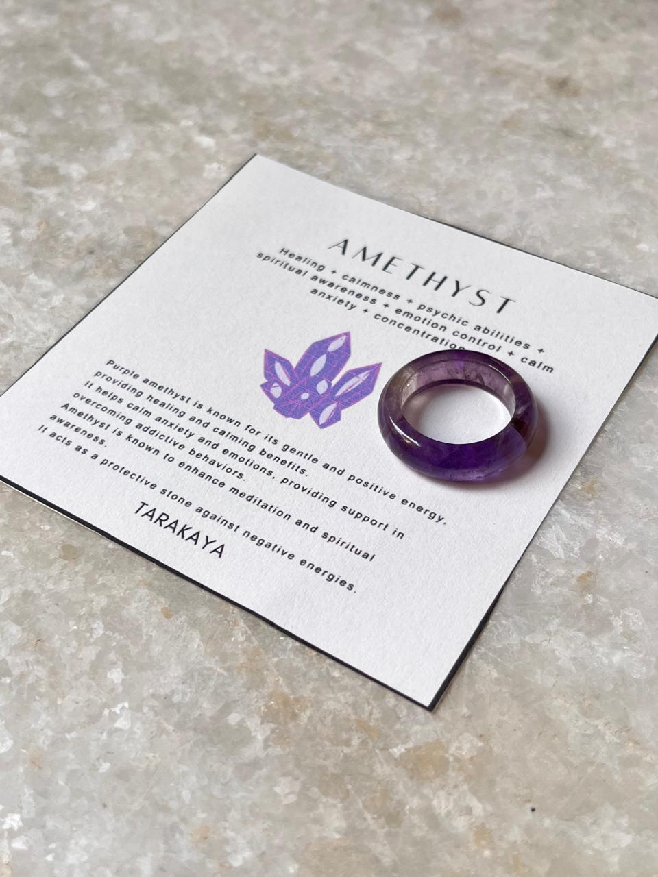 Amethyst Crystal Band Ring