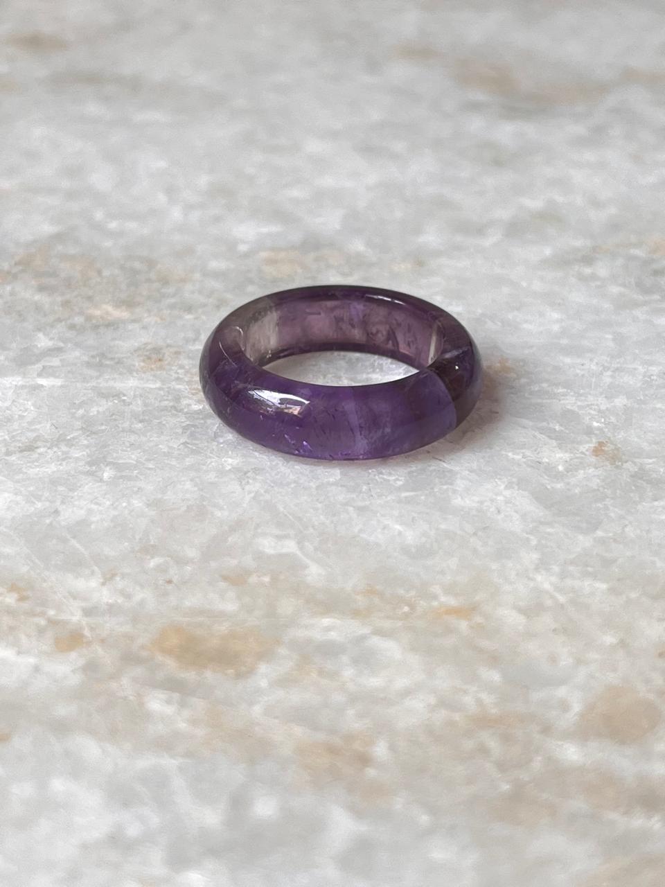 Amethyst Crystal Band Ring