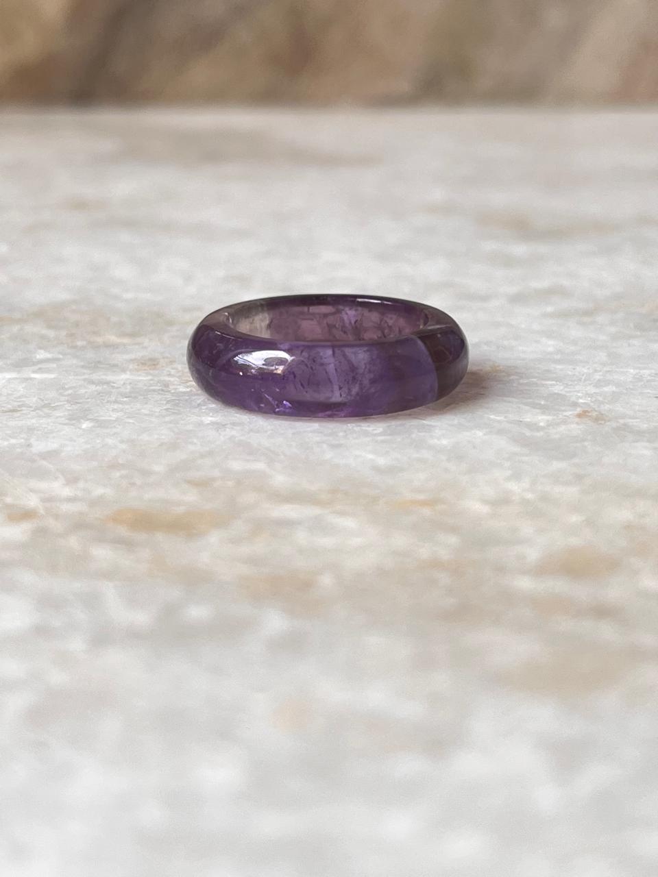Amethyst Crystal Band Ring