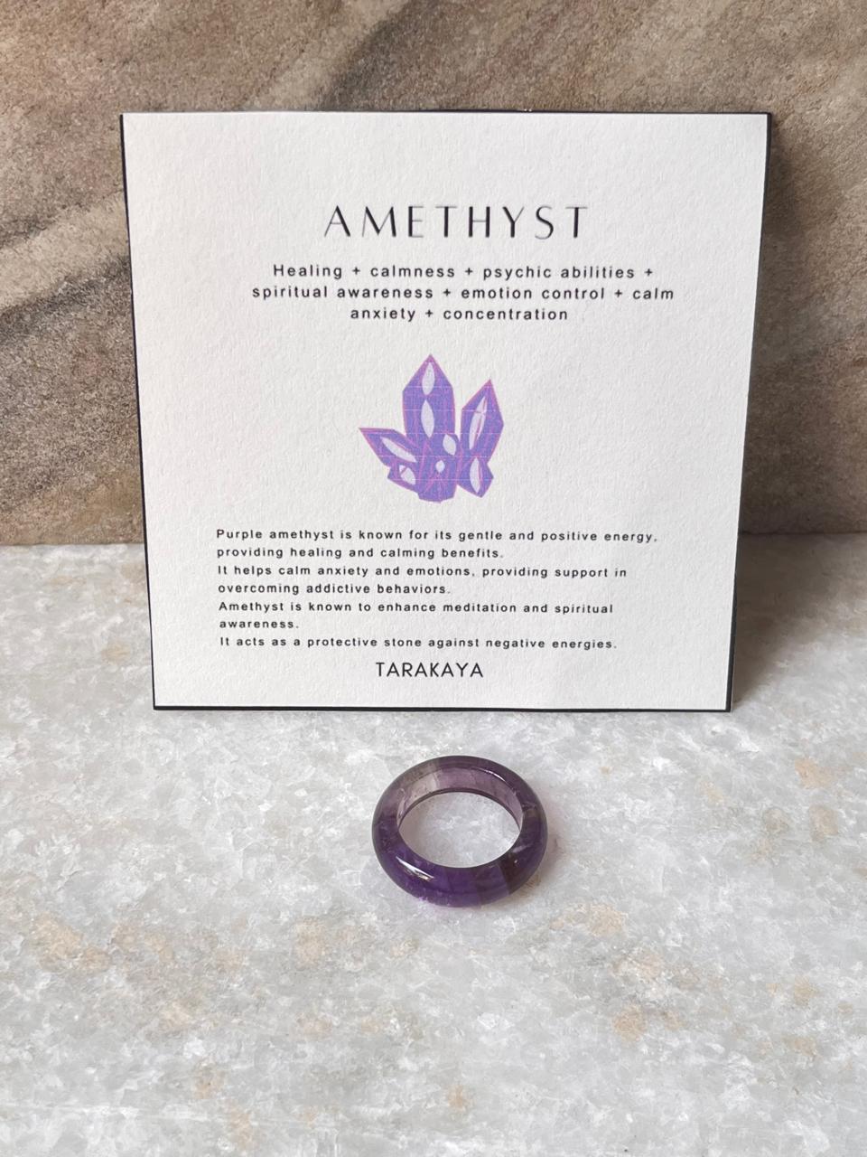 Amethyst Crystal Band Ring