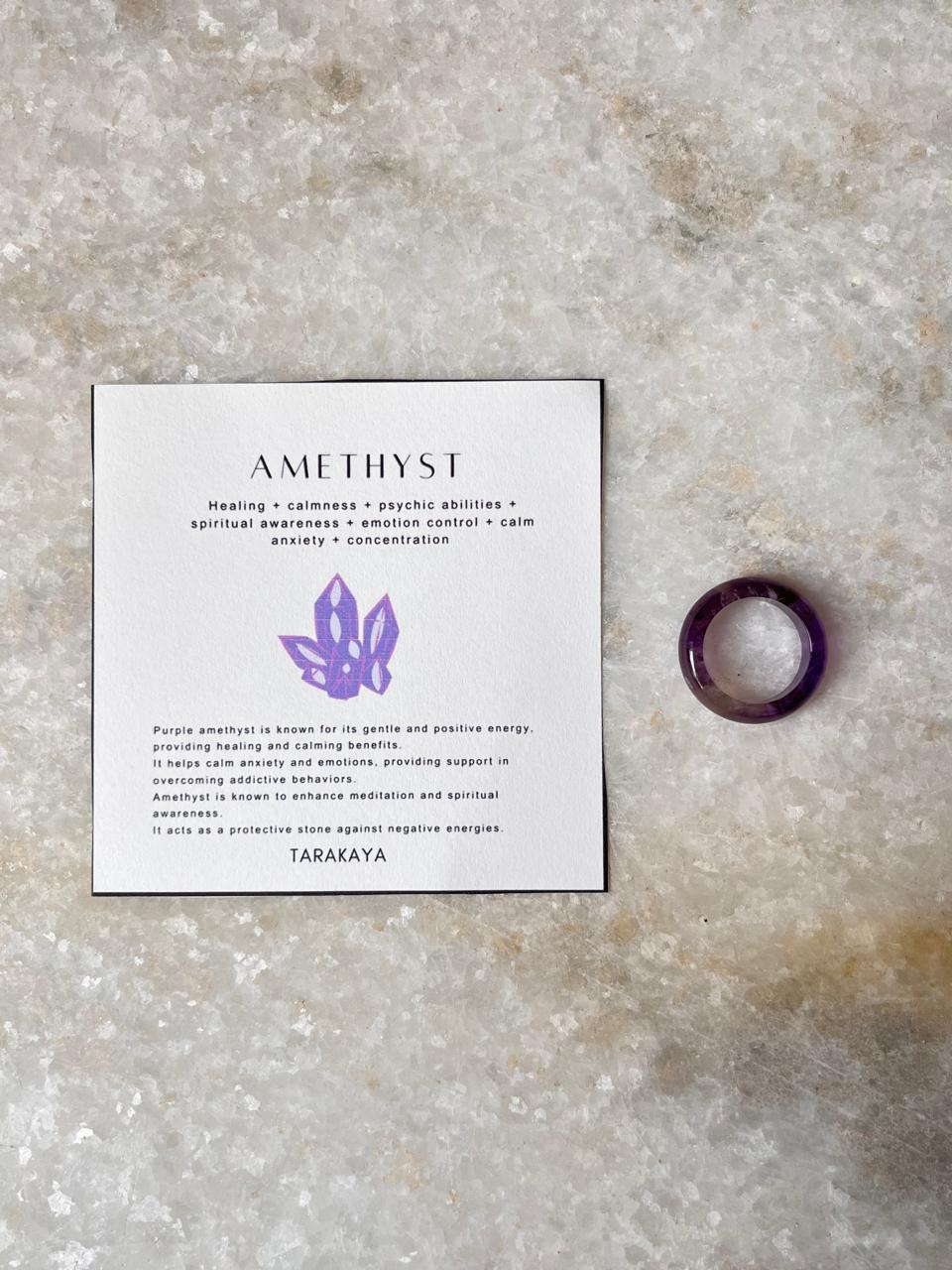 Amethyst Crystal Band Ring
