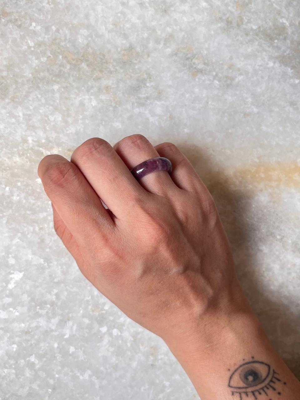 Amethyst Crystal Band Ring