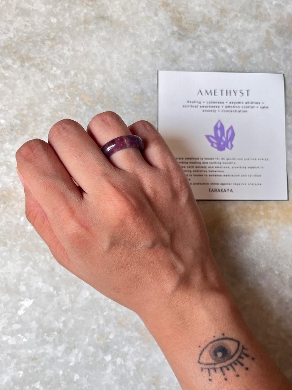 Amethyst Crystal Band Ring