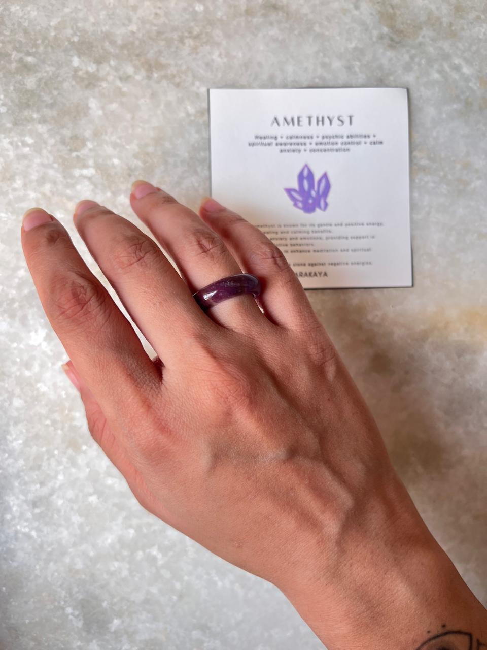 Amethyst Crystal Band Ring