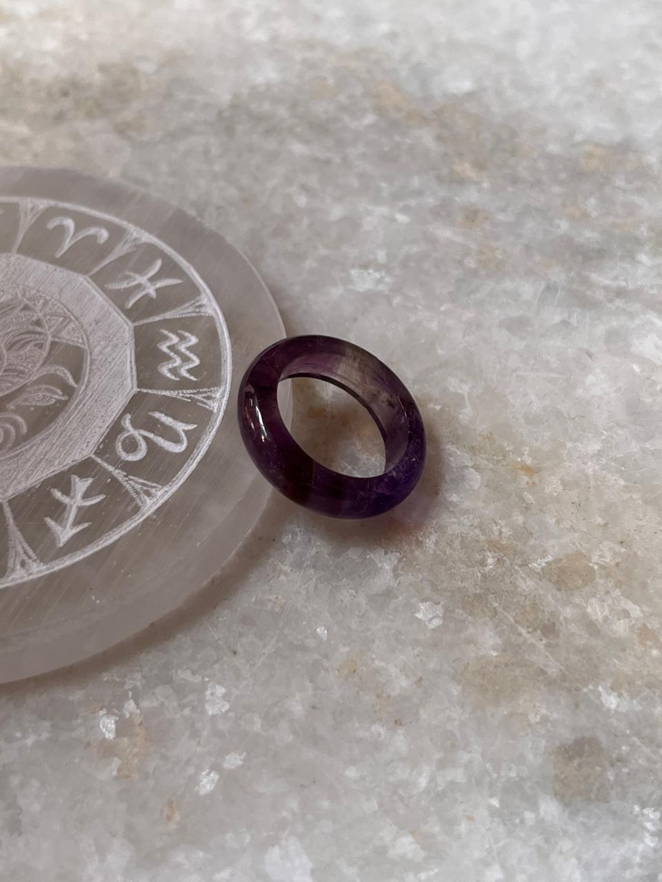 Amethyst Crystal Band Ring