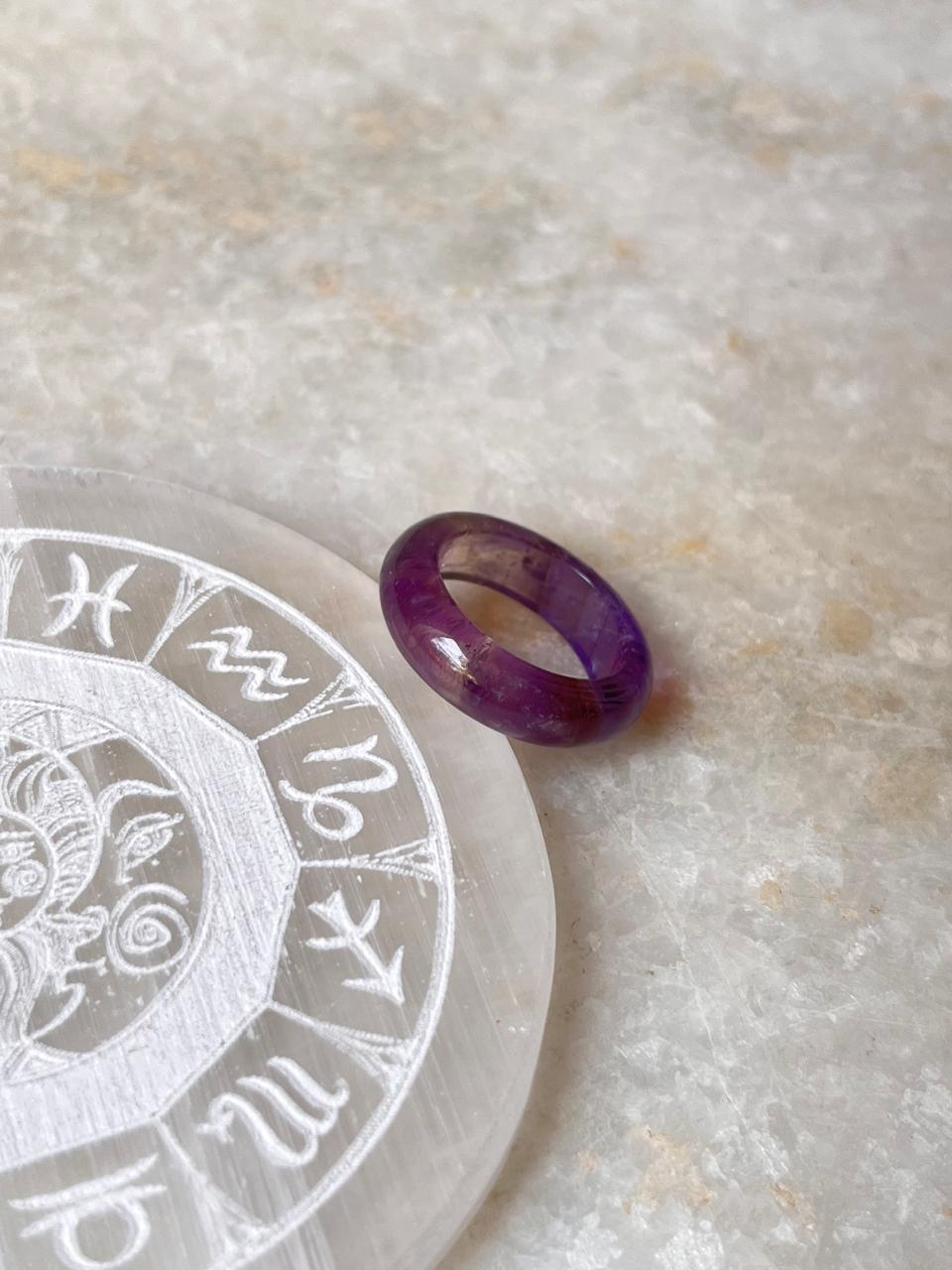 Amethyst Crystal Band Ring