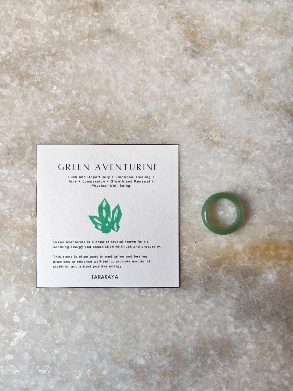 Green Aventurine Crystal Band Ring