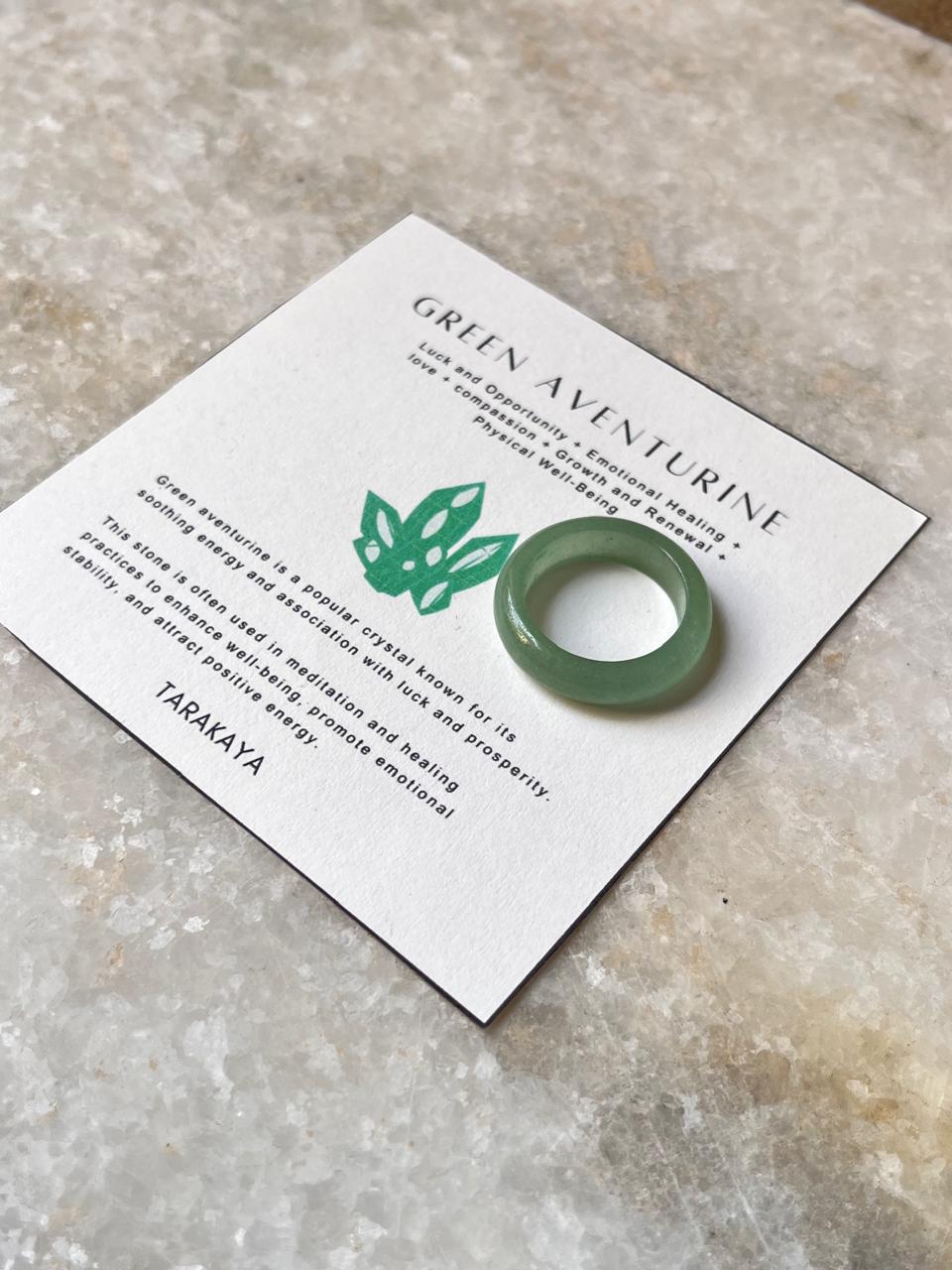 Green Aventurine Crystal Band Ring