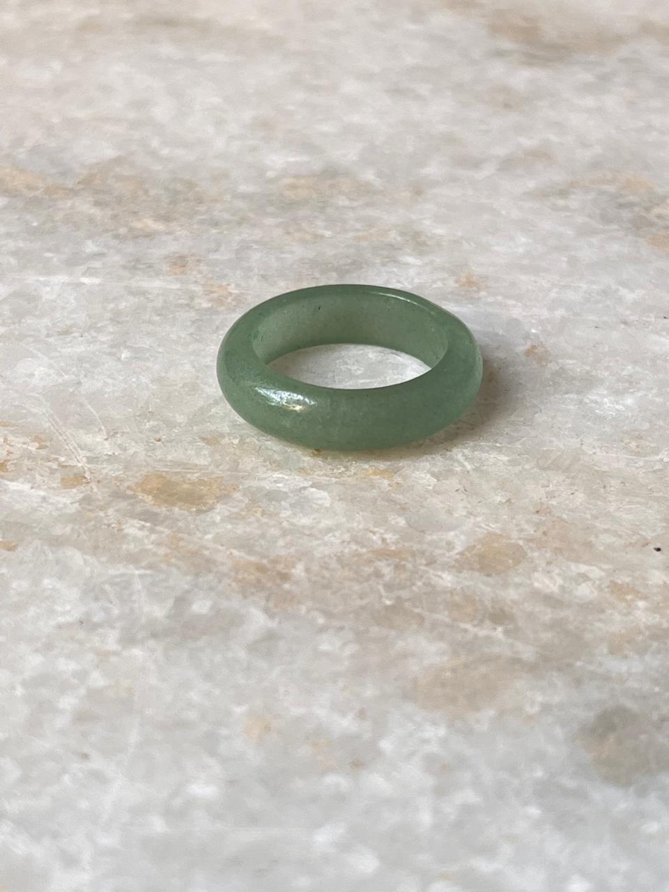 Green Aventurine Crystal Band Ring