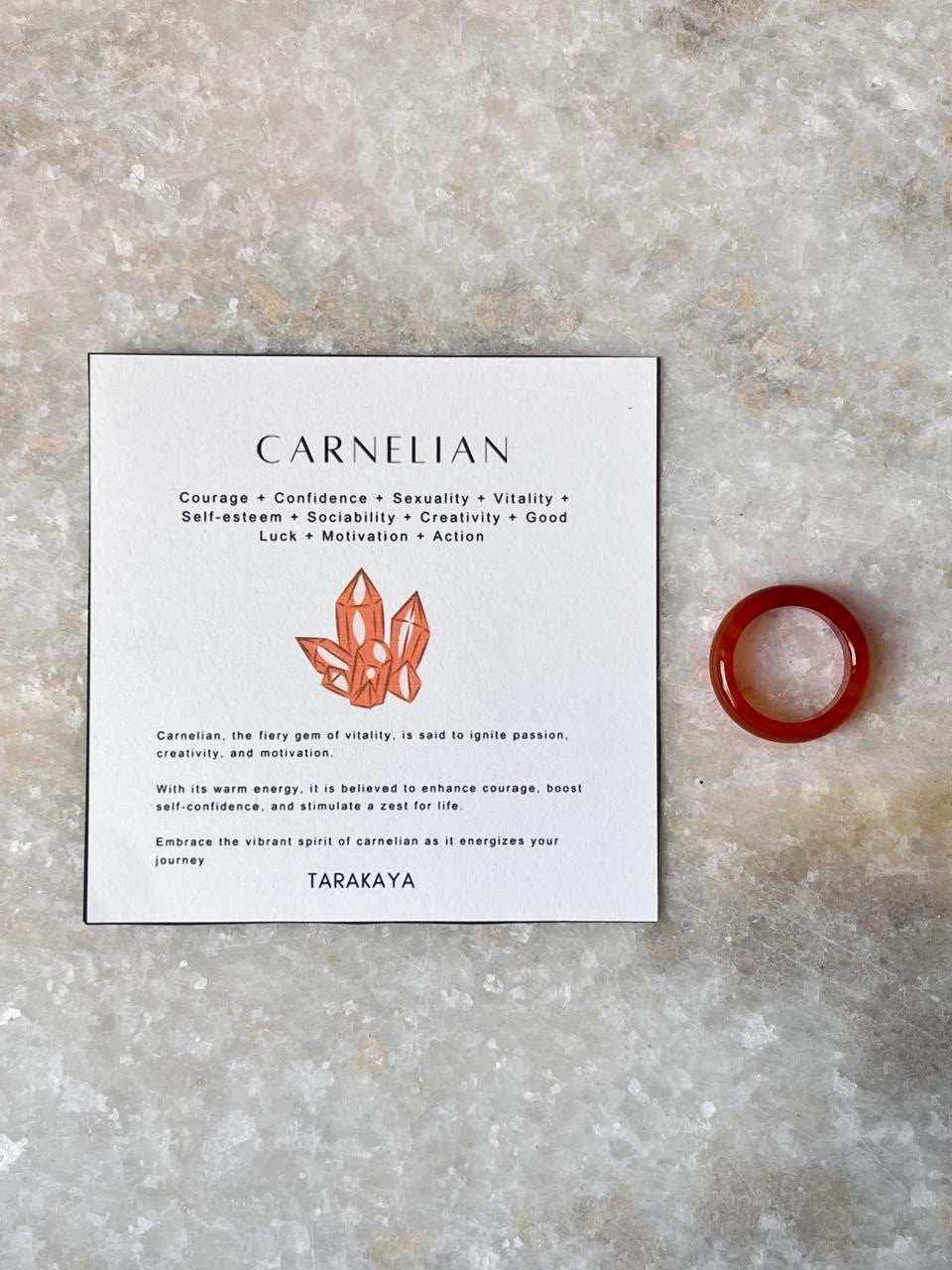 Carnelian Crystal Band Ring