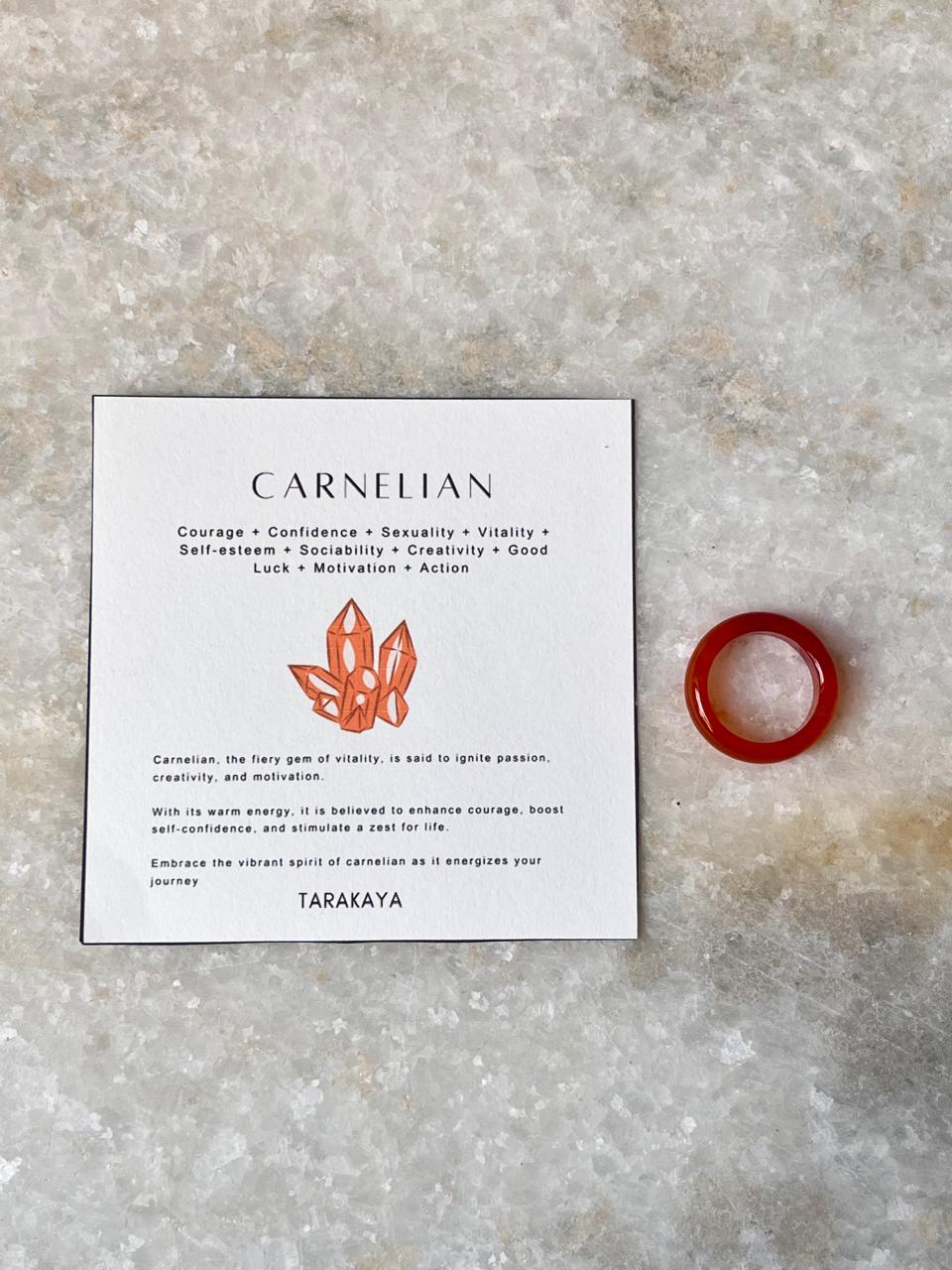 Carnelian Crystal Band Ring