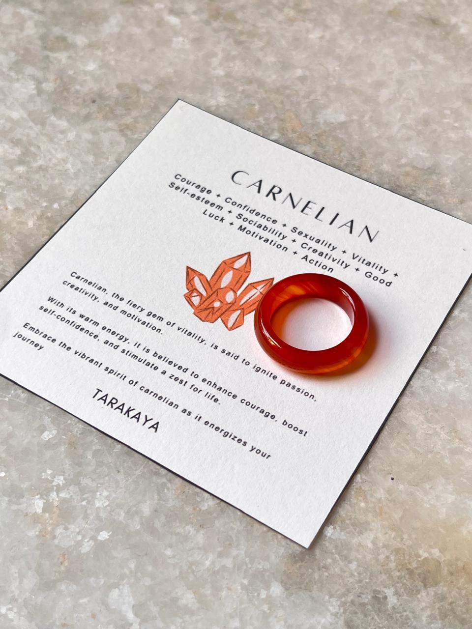 Carnelian Crystal Band Ring