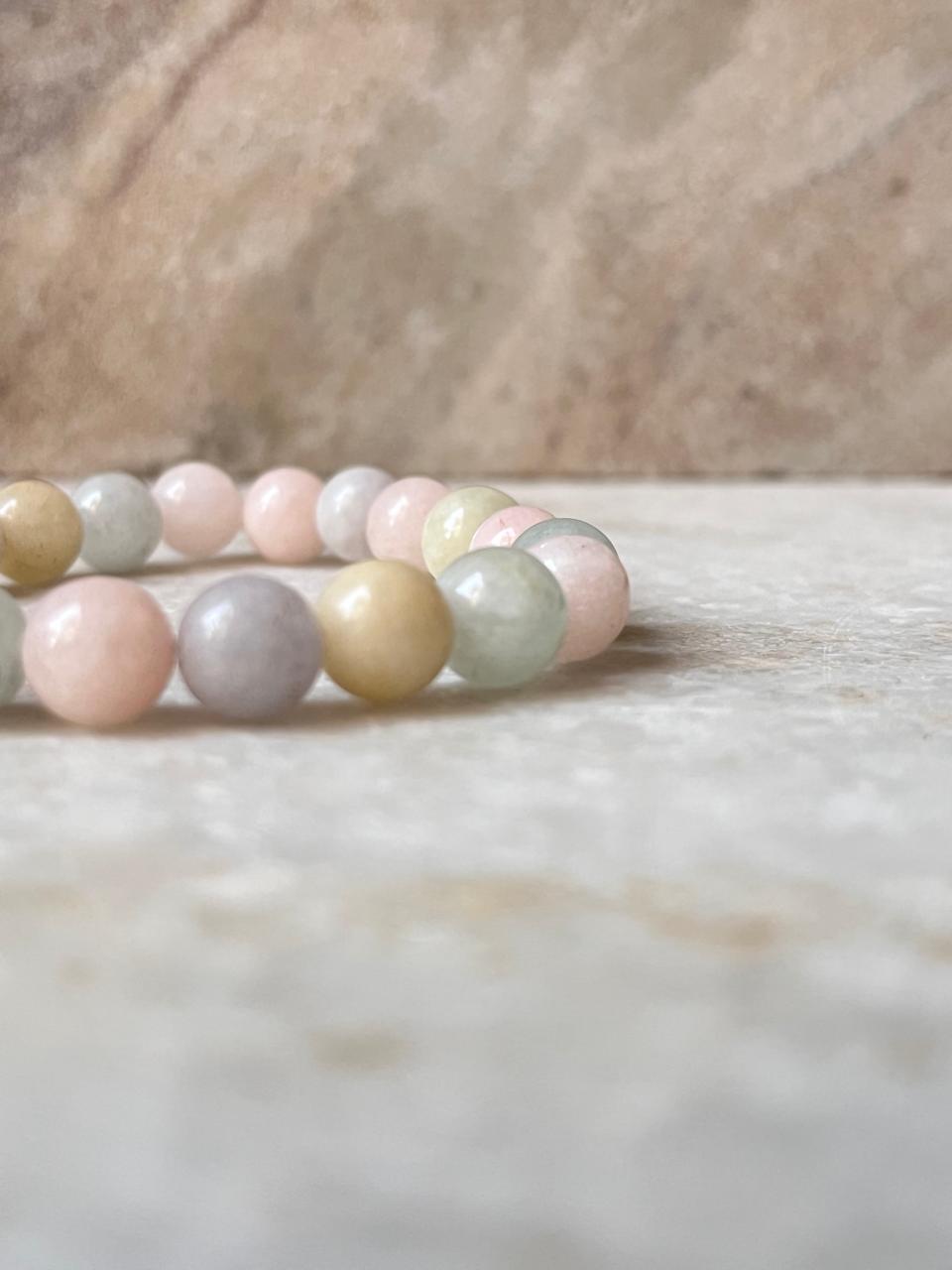 8MM Morganite Gemstone Bracelet for Love and Compassion