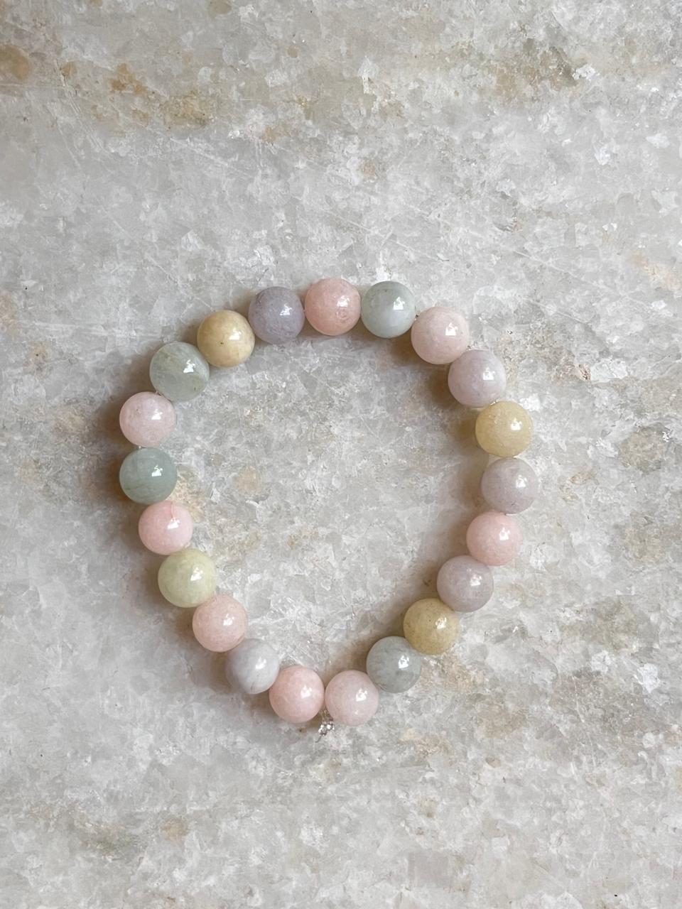 Natural Morganite Healing Crystal Bracelet for Heart Chakra