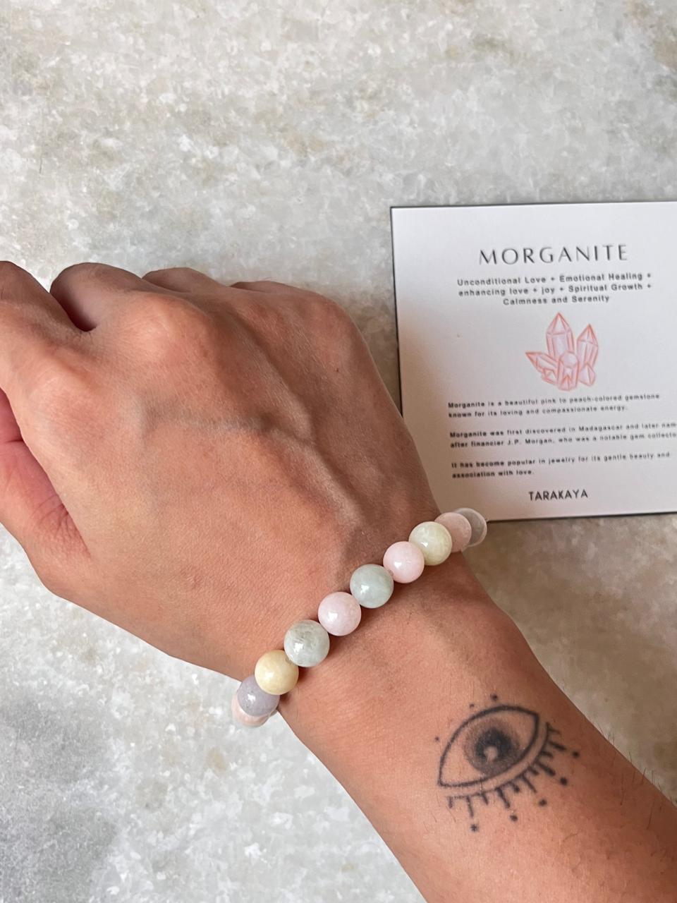 Morganite Bracelet 8MM for Emotional Balance and Healing