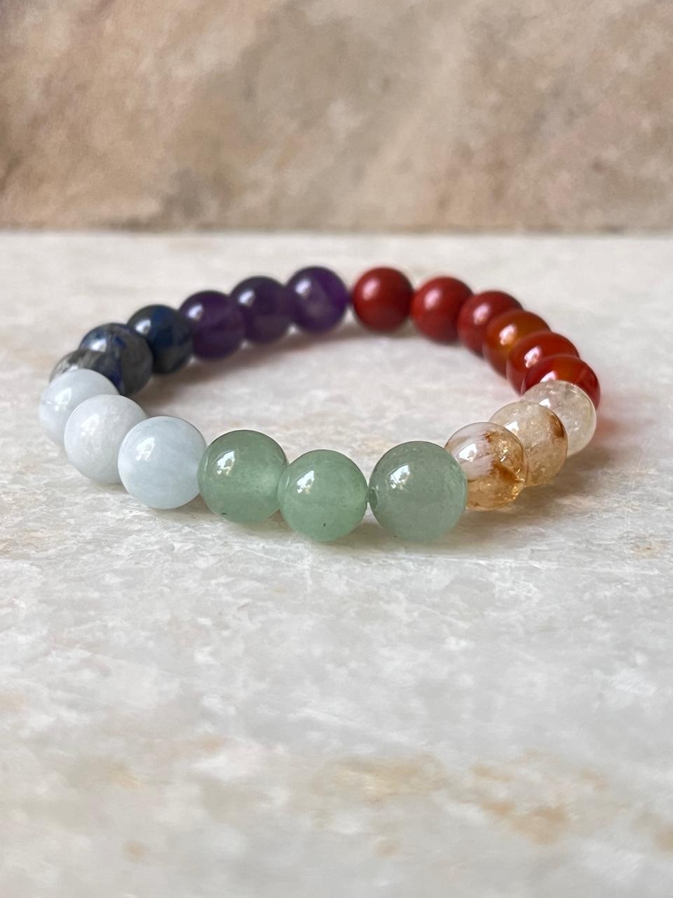 Seven Chakra - Natural Crystal Bracelet 8MM
