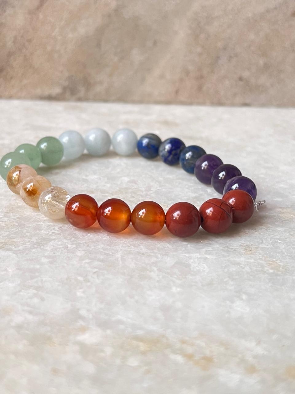 Seven Chakra - Natural Crystal Bracelet 8MM