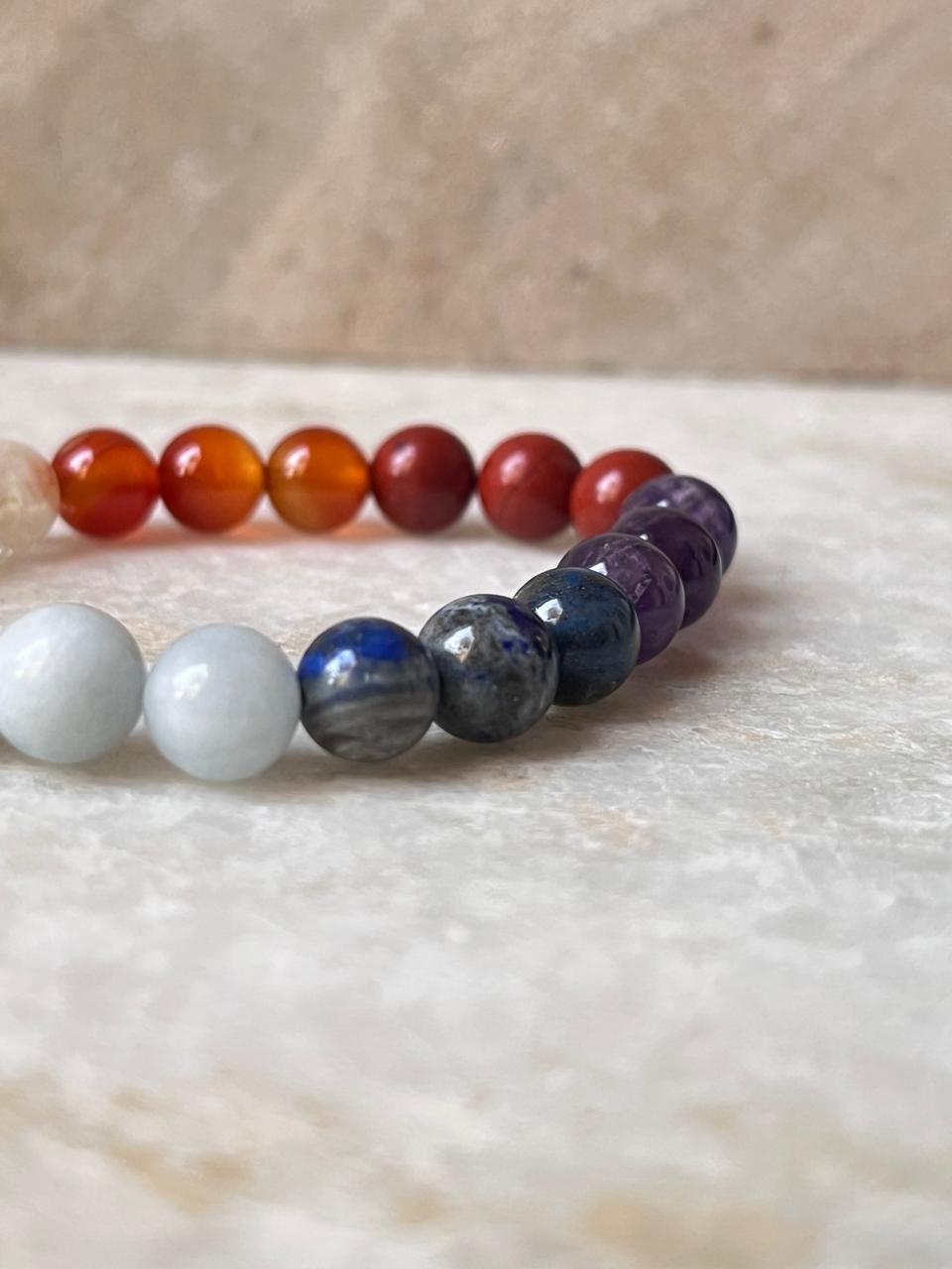 Seven Chakra - Natural Crystal Bracelet 8MM