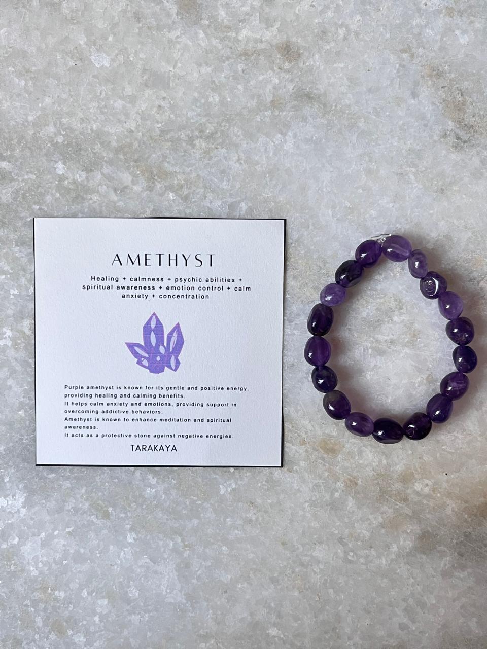 Amethyst Tumble 8MM Natural Crystal Bracelet